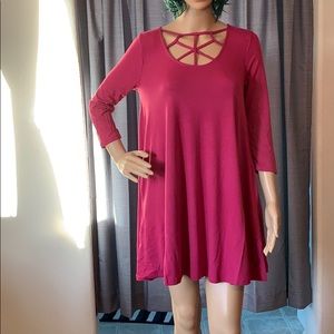 NWT Pink spider web detail dress/shirt